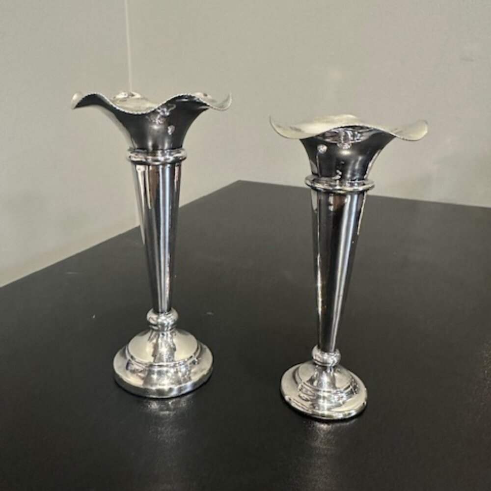 Vintage Pair of Silver Plated Candleholders – Marked with HAMO E.P.N.S. ENGLAND